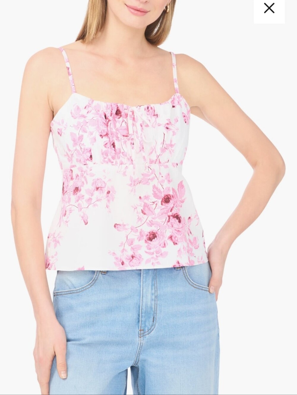 1. State Front Tie Smocked Camisole In Color Orchid Smoke Size XL NWT